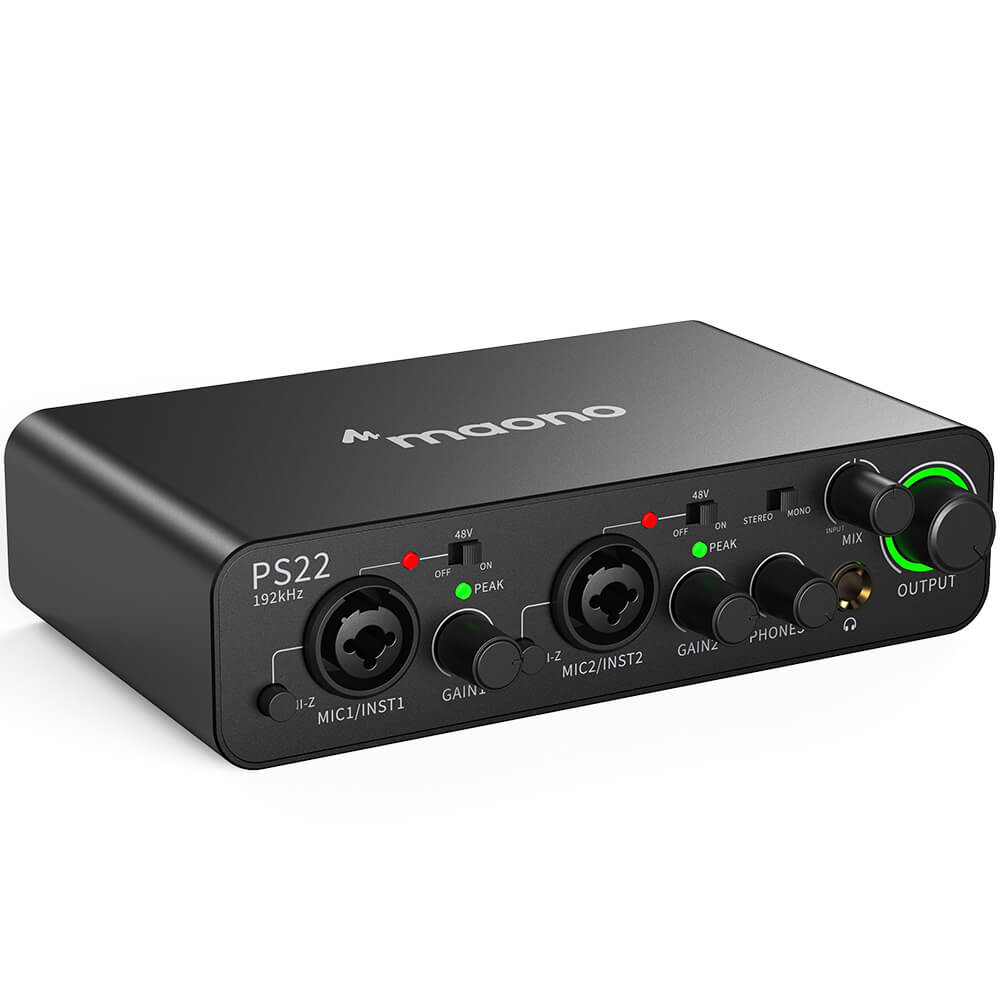 Maono PS22 Dual Channel Professional Sound Card Usb Audio Interface 2